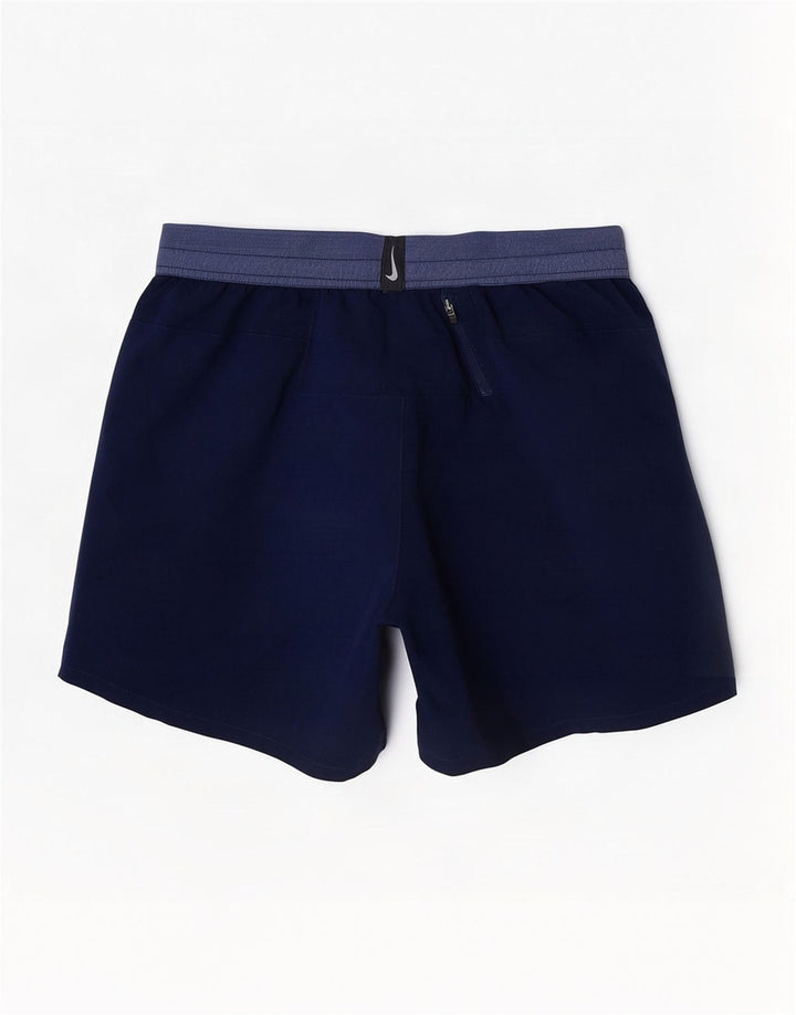 Shorts esportivos masculinos Nike Dri Fit médio azul marinho colorblock poliéster