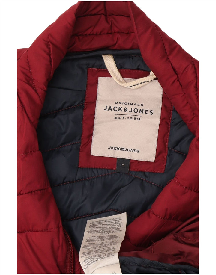 Colete acolchoado masculino Jack & Jones UK 38 poliéster cor de vinho médio