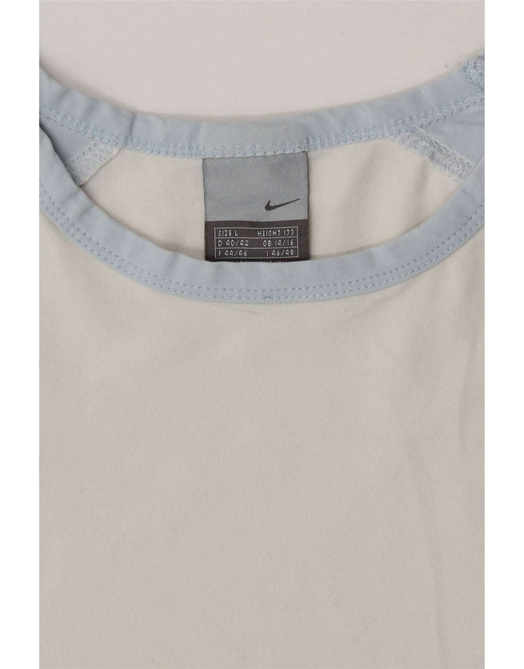 Top feminino Nike manga comprida UK 14/16 grande bloco colorido branco