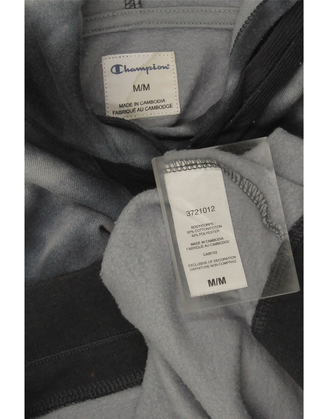 CHAMPION Womens Hoodie Jumper UK 14 Medium Grey Tie Dye Cotton Vintage Champion and Second-Hand Champion from Messina Hembry 