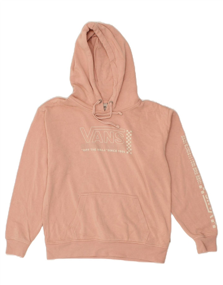 VANS Womens Graphic Hoodie Jumper UK 6 XS Pink Cotton Vintage Vans and Second-Hand Vans from Messina Hembry 
