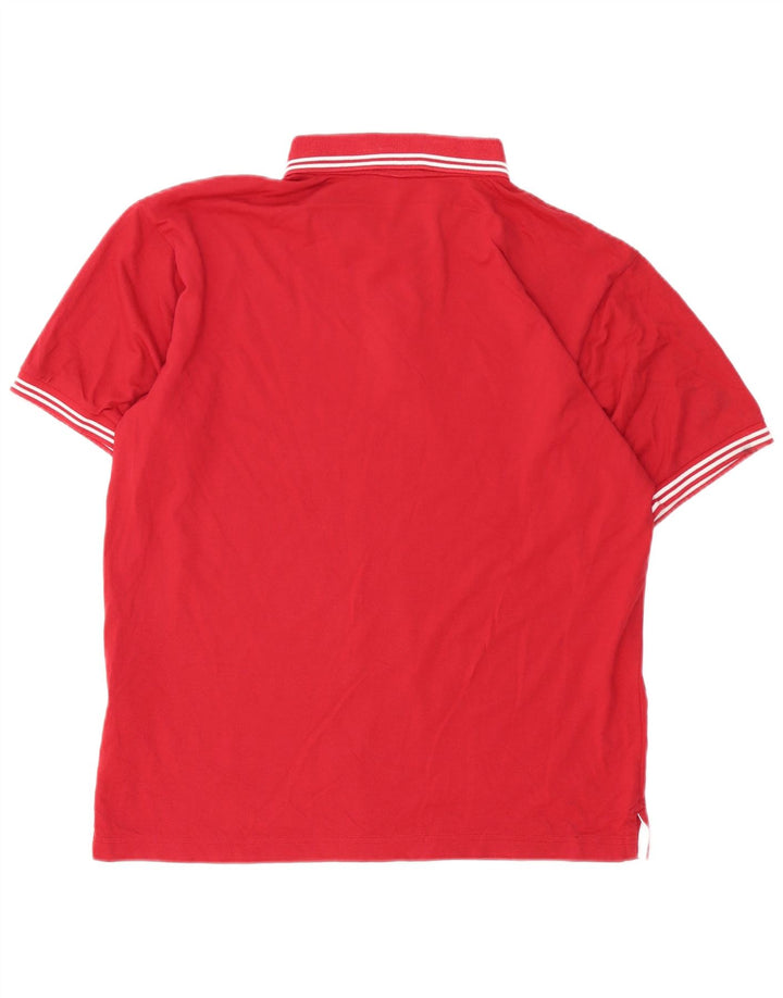 Camisa polo masculina CHAMPION grande algodão listrado vermelho