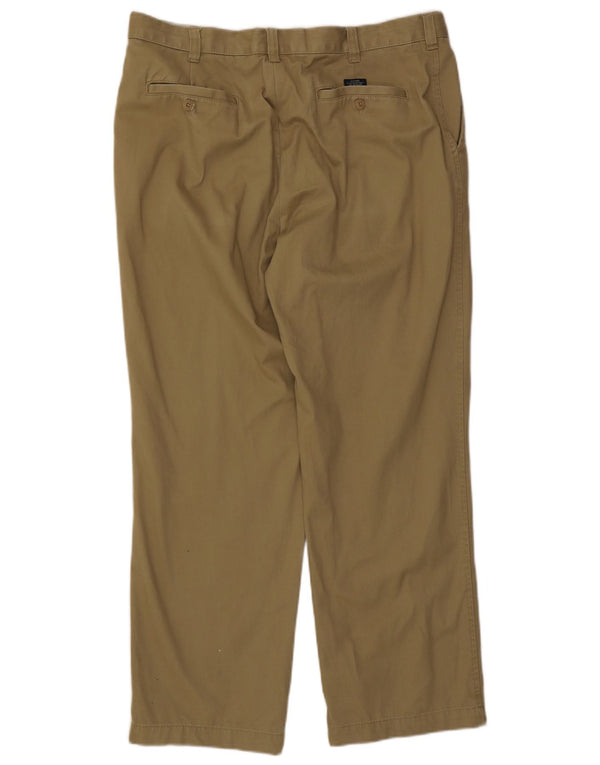 Calça chino reta masculina Marks & Spencer Blue Harbor W38 L31 bege