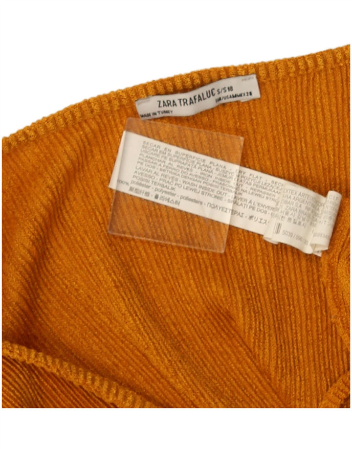 Blusa feminina Zara Trafaluc Crop Batwing Top Reino Unido 14 poliéster laranja médio