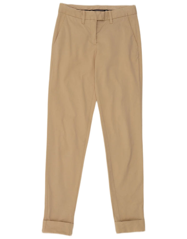 Calça feminina Tommy Hilfiger Slim Suit US 2 XS W26 L32 algodão bege
