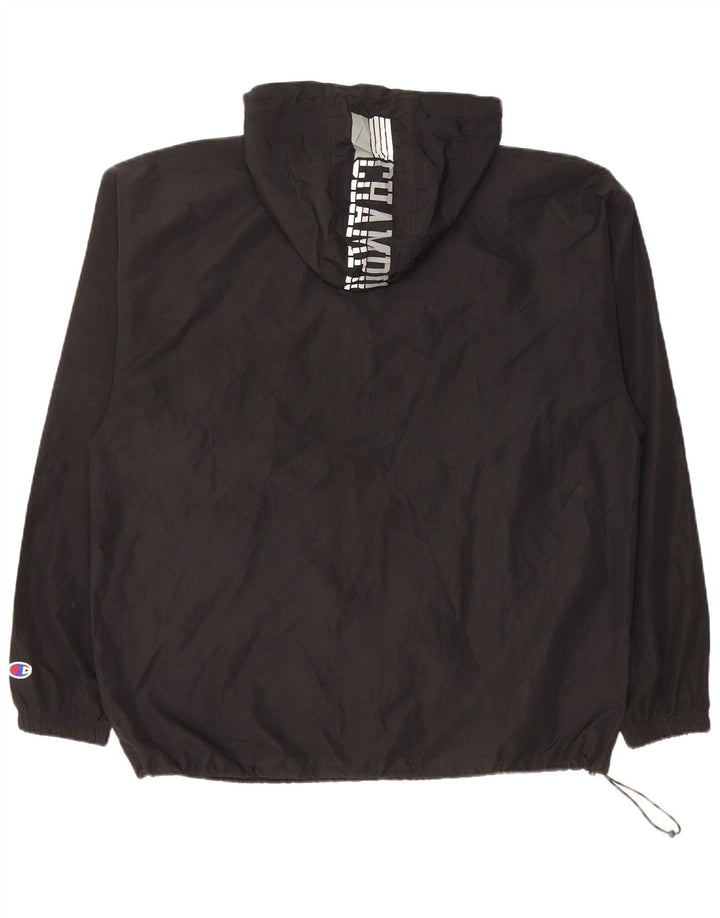 Jaqueta de chuva masculina Champion Graphic pulôver Reino Unido 40 grande poliéster preto