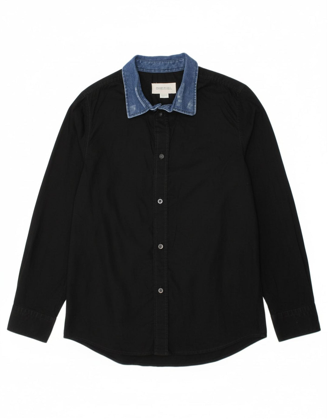 DIESEL Camisa Menino 9-10 Anos Algodão Preto