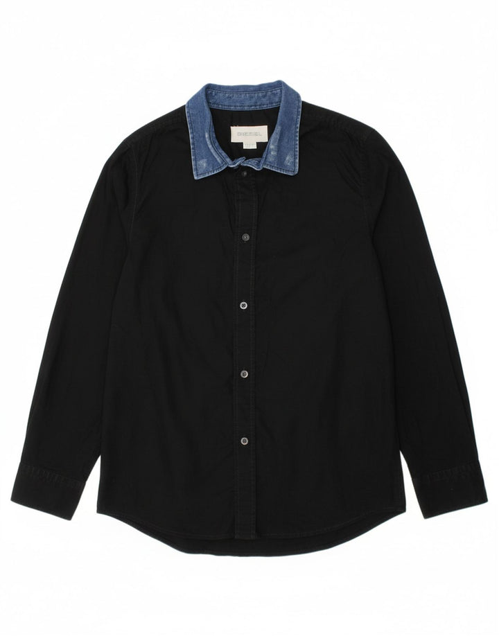 DIESEL Camisa Menino 9-10 Anos Algodão Preto