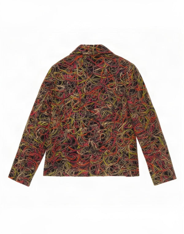Jaqueta blazer feminina Gai Mattiolo com padrão abstrato Reino Unido 14 médio multicolor