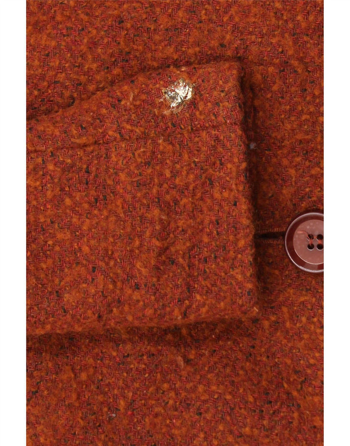 Casaco feminino Zara com peito duplo Reino Unido 12 lã marrom médio