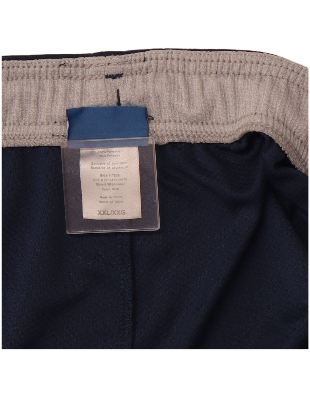 Shorts esportivos masculinos REEBOK 2XL poliéster azul marinho