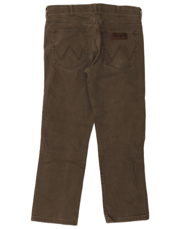 Calça Wrangler masculina Arizona reta casual W36 L28 algodão cáqui