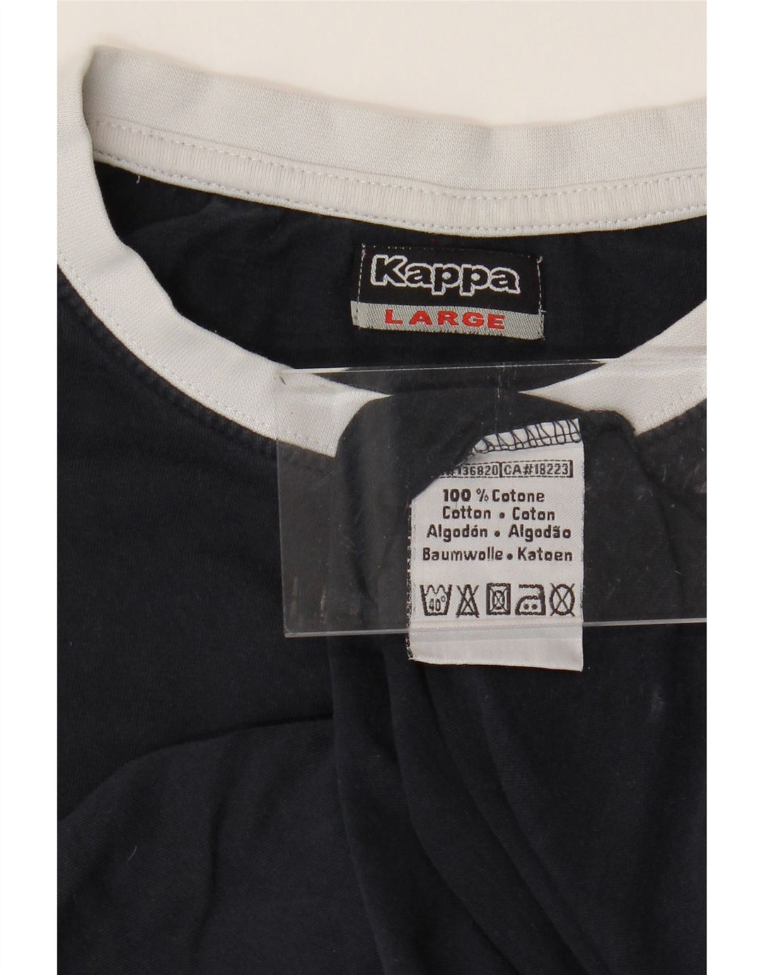 Camiseta masculina KAPPA Top grande algodão azul marinho