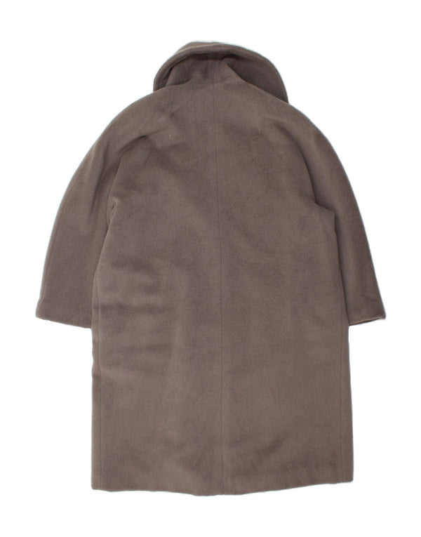 Sobretudo aberto grande feminino VINTAGE IT 44 lã de alpaca cinza médio