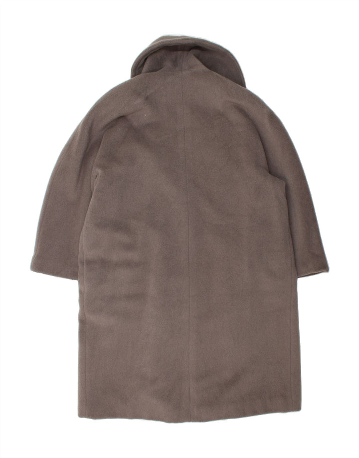 Sobretudo aberto grande feminino VINTAGE IT 44 lã de alpaca cinza médio