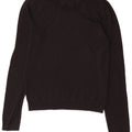 Zara Suéter feminino com gola redonda e gola redonda, preto pequeno, 10