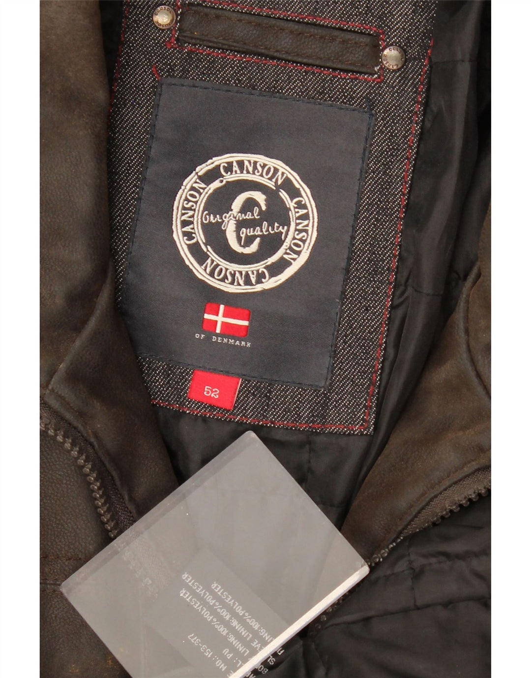 Jaqueta masculina de couro sintético CANSON EU 52 XL polietileno marrom