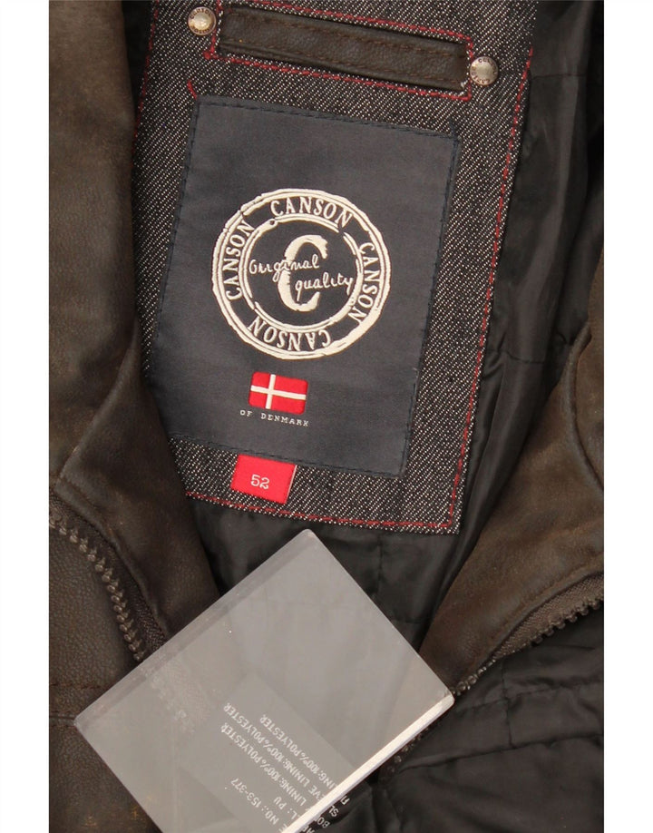 Jaqueta masculina de couro sintético CANSON EU 52 XL polietileno marrom