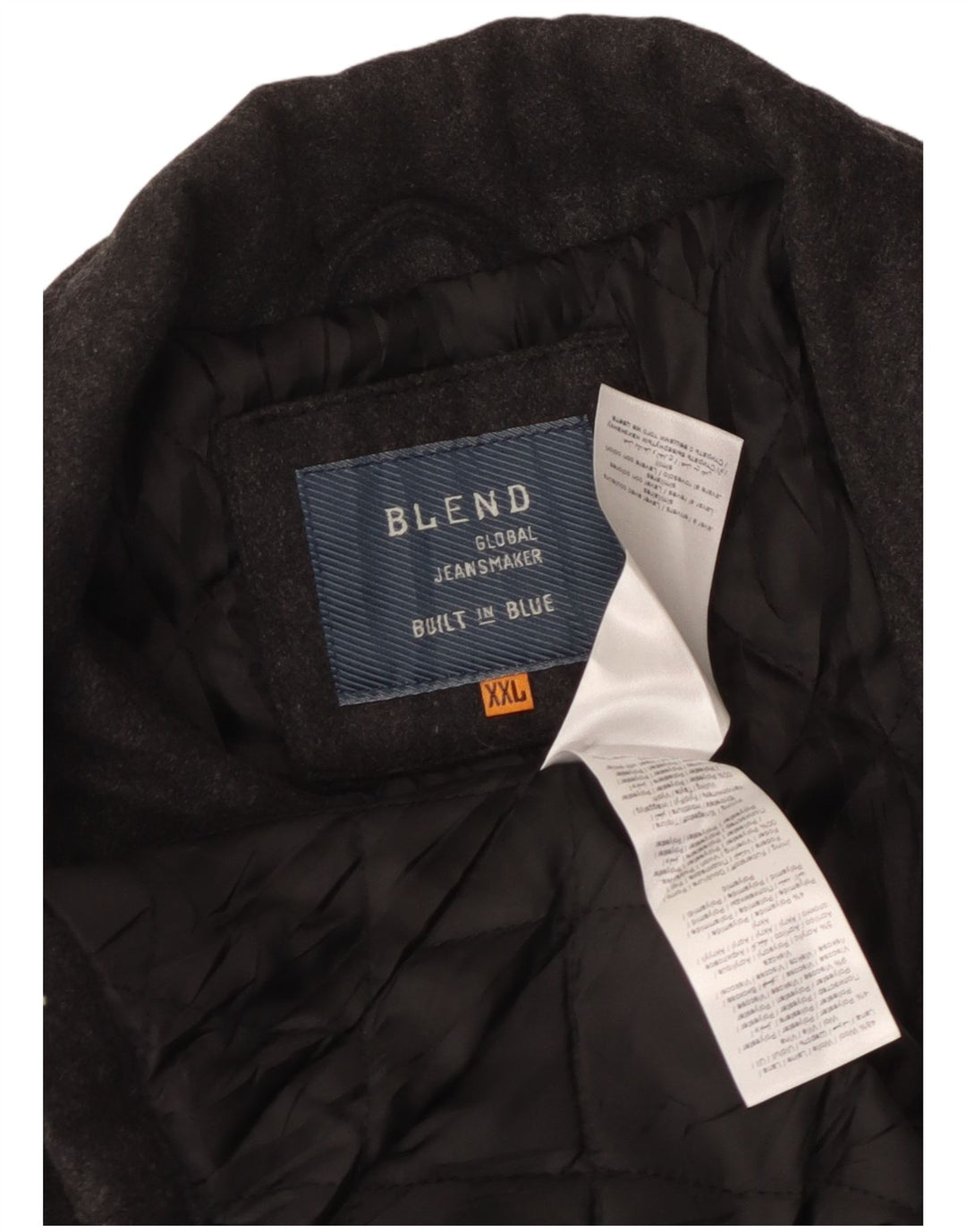 Sobretudo militar masculino Blend UK 44 2XL lã cinza