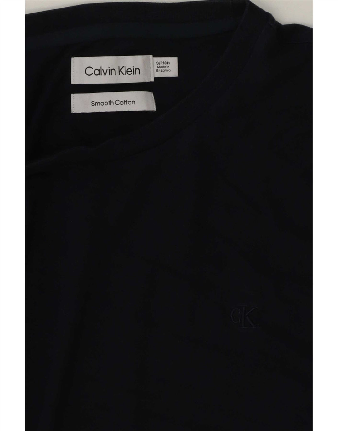 Calvin Klein Camiseta masculina top pequeno algodão azul marinho