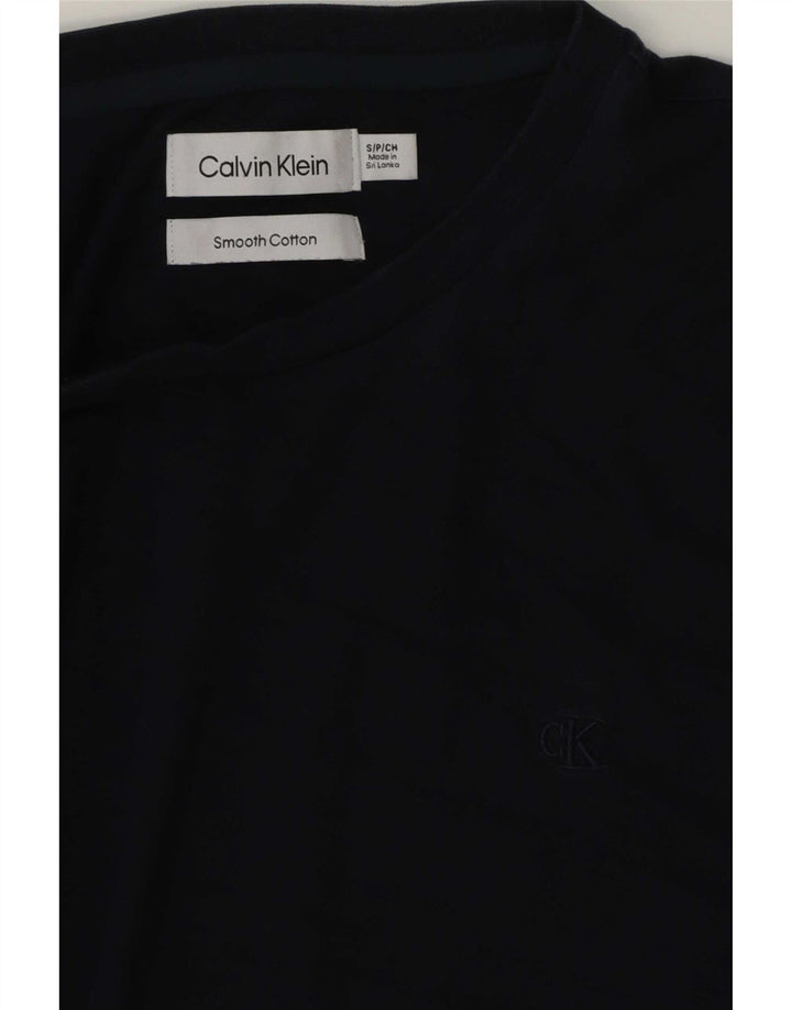 Calvin Klein Camiseta masculina top pequeno algodão azul marinho