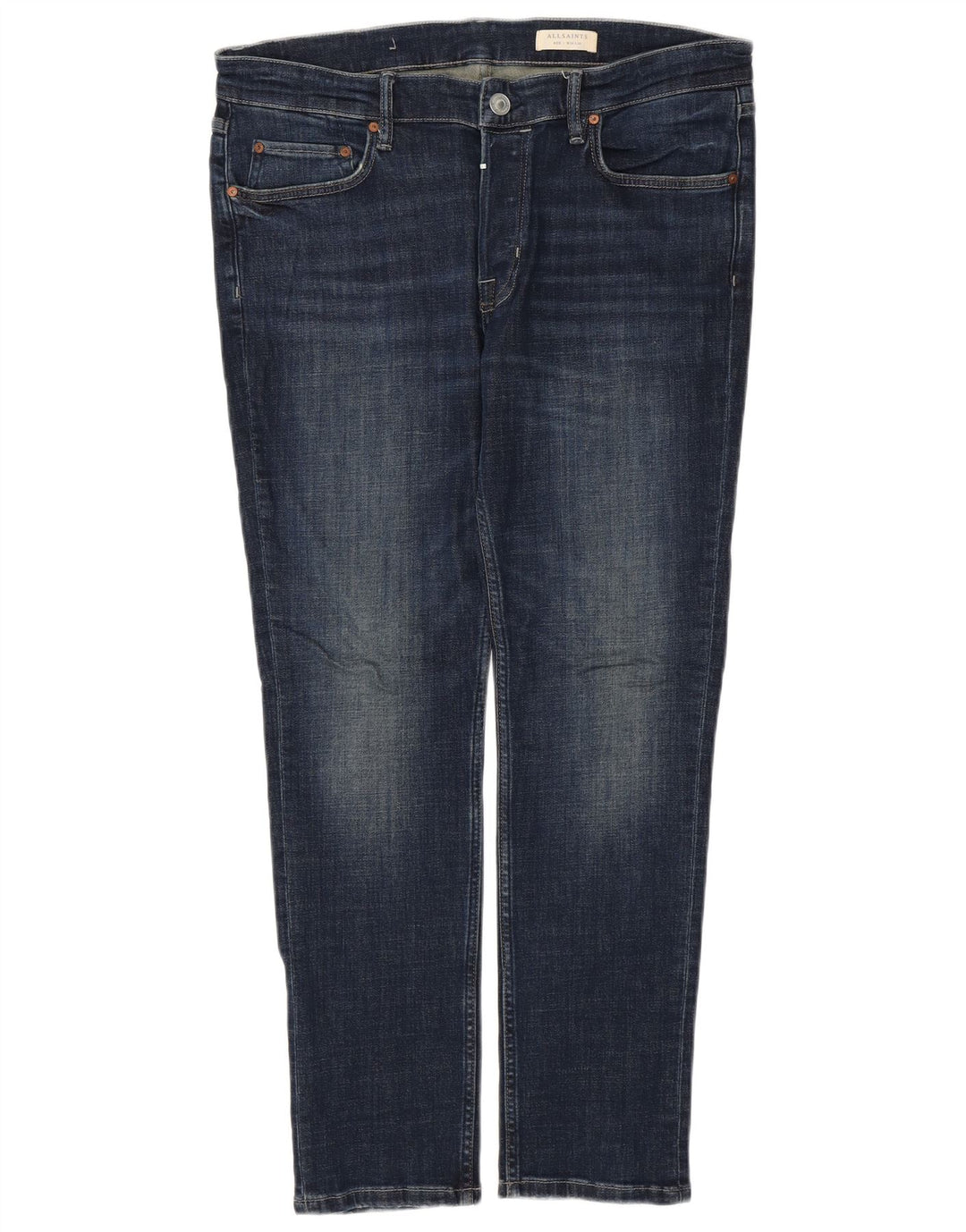 ALL SAINTS Mens Jeans Slim W34 L30 Azul Marinho Algodão