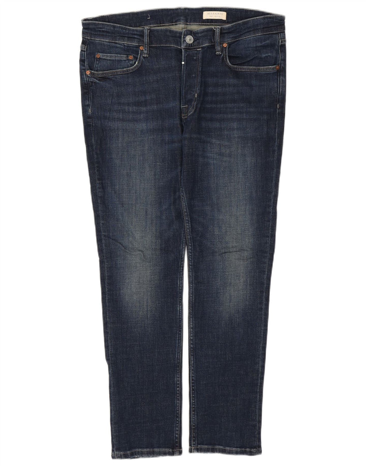 ALL SAINTS Mens Jeans Slim W34 L30 Azul Marinho Algodão