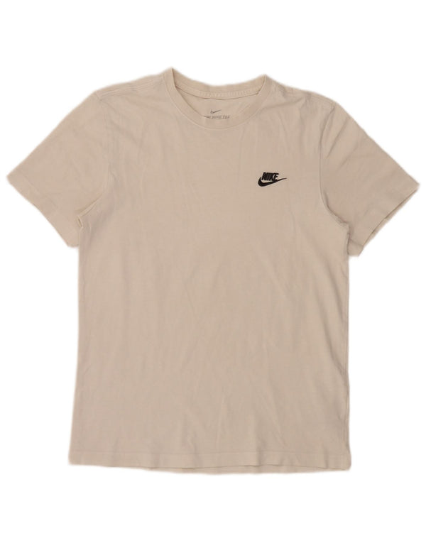 Nike Mens Camiseta Top Pequeno Algodão Branco