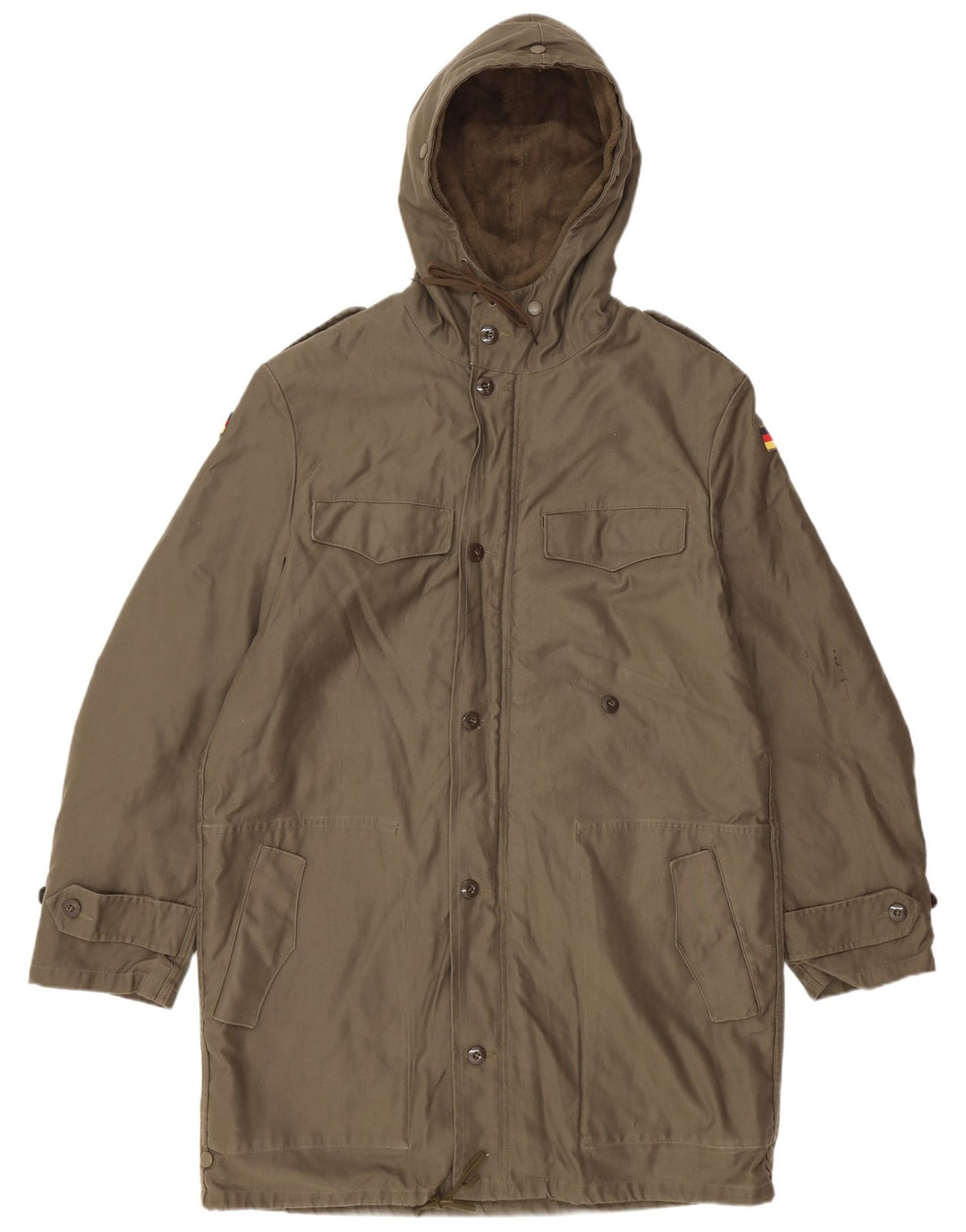 Jaqueta Parka Militar Vintage Masculina com Capuz UK 38 Médio Caqui