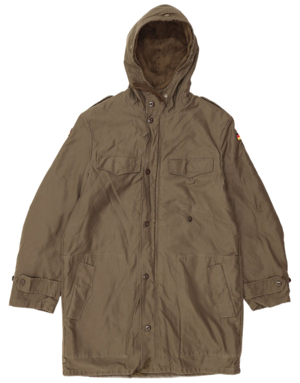 Jaqueta Parka Militar Vintage Masculina com Capuz UK 38 Médio Caqui