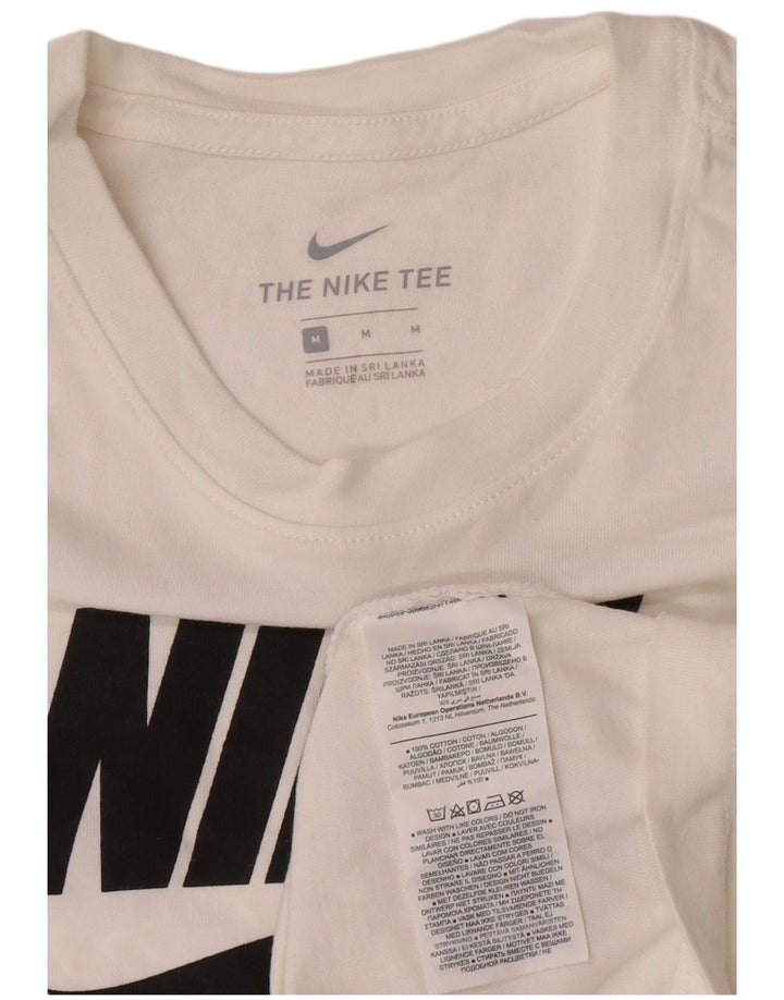 Top gráfico masculino Nike Graphic Regular Fit manga comprida algodão branco médio