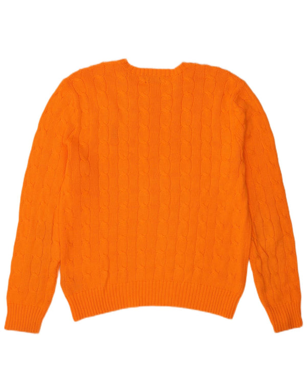 Suéter masculino Polo Ralph Lauren com gola redonda e algodão laranja médio
