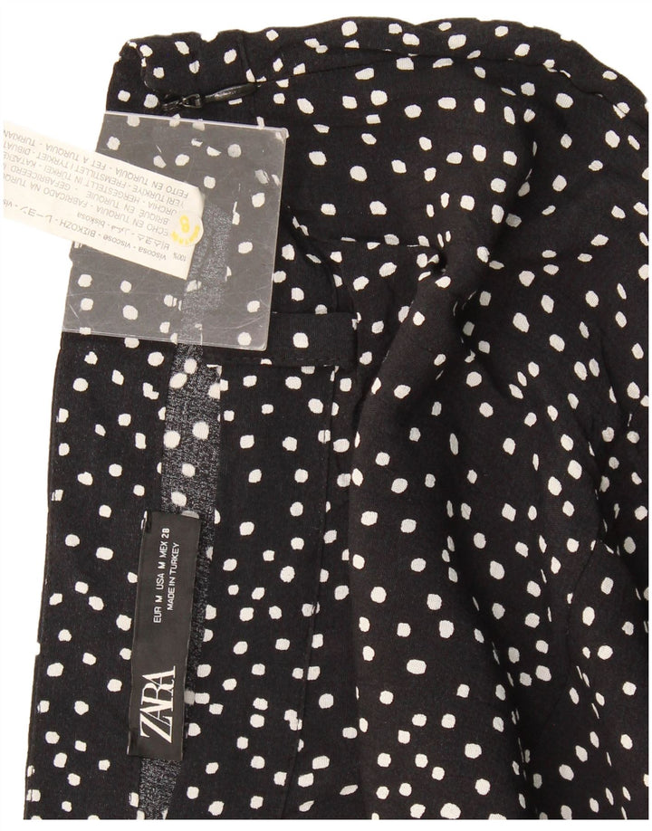 Zara Womens Skort UK 14 Viscose manchada preta média