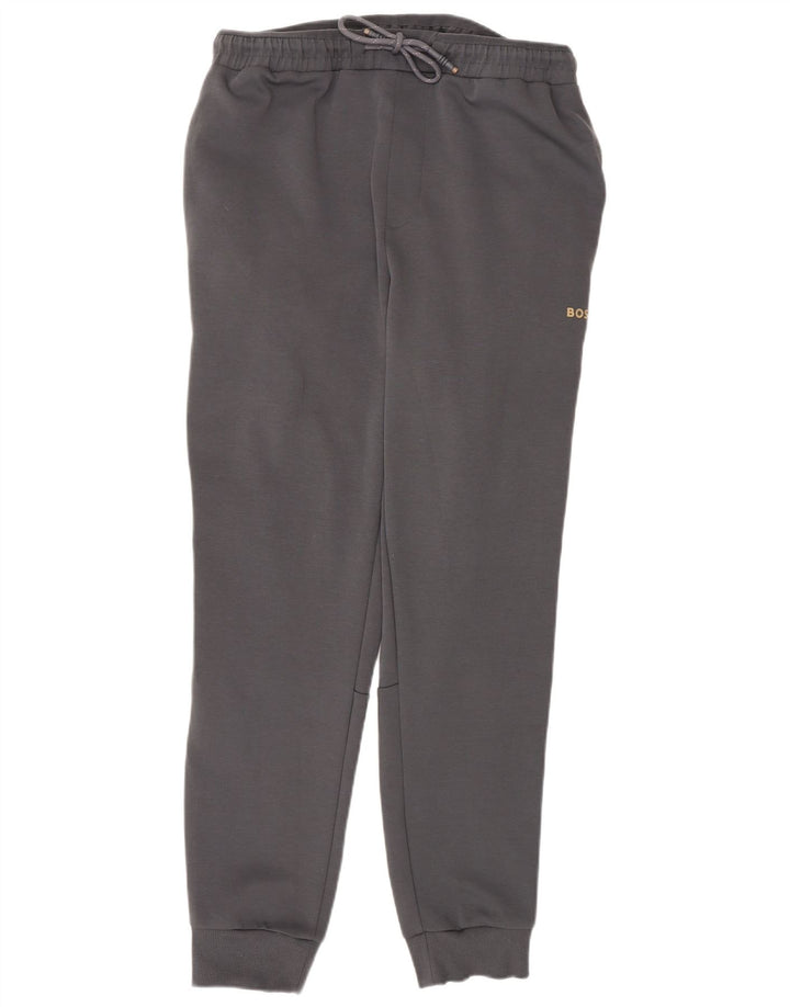 Calça de Moletom Masculina Hugo Boss Tamanho Grande Cinza Algodão