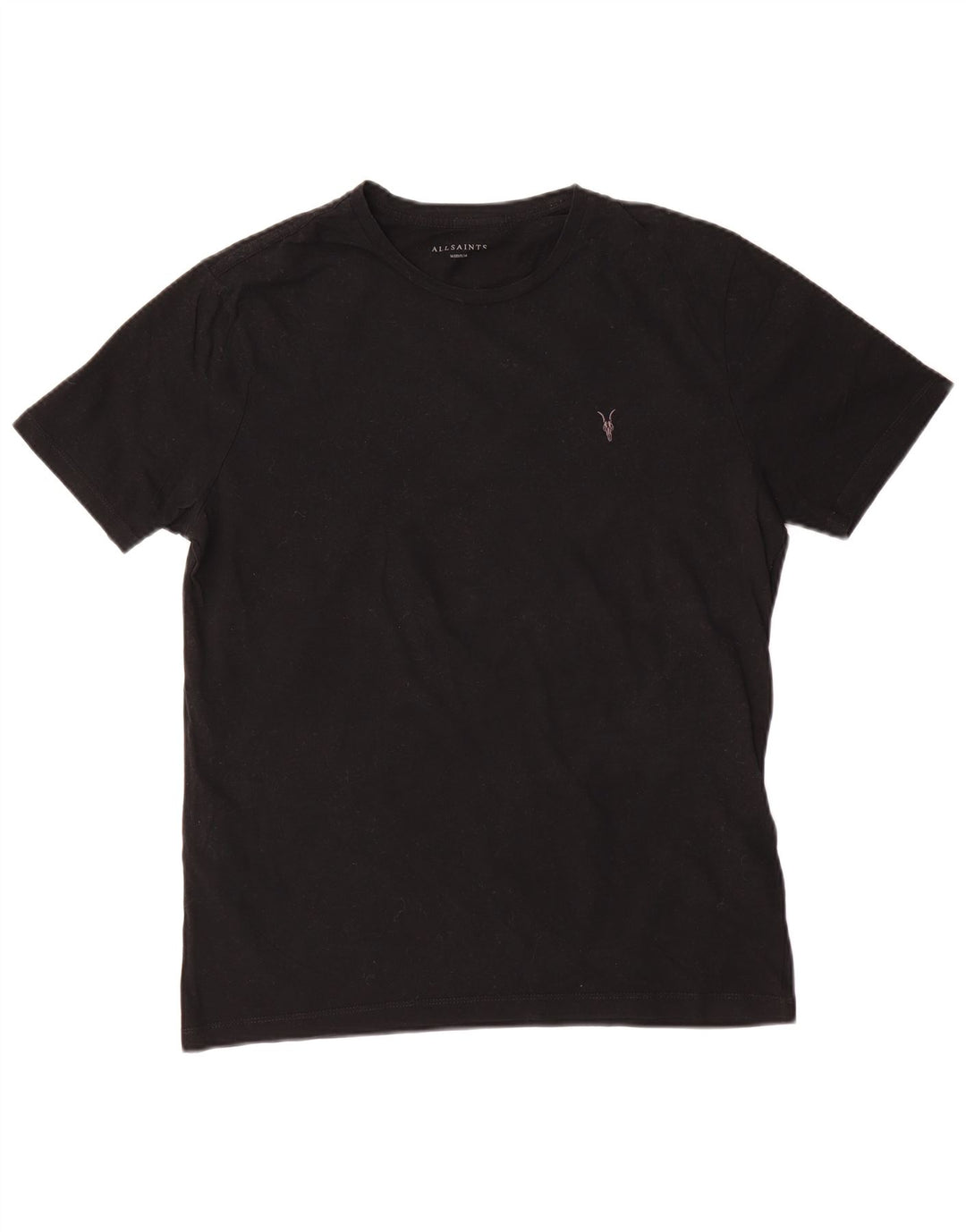 All Saints Mens T-Shirt Top Medium Black Cotton
