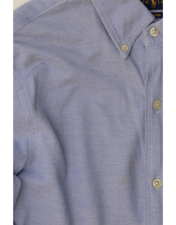 Camisa masculina Ralph Lauren pequena azul algodão