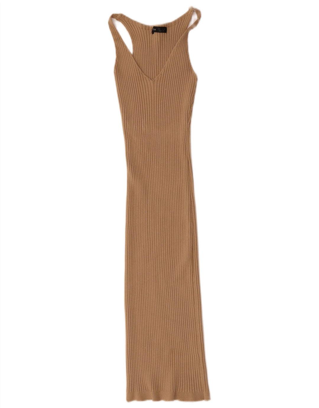 Vestido bodycon feminino sem mangas Shein Reino Unido 8 poliéster bege pequeno