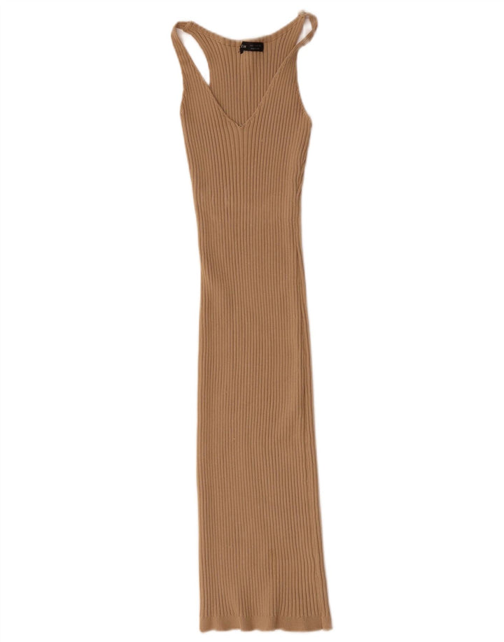 Vestido bodycon feminino sem mangas Shein Reino Unido 8 poliéster bege pequeno