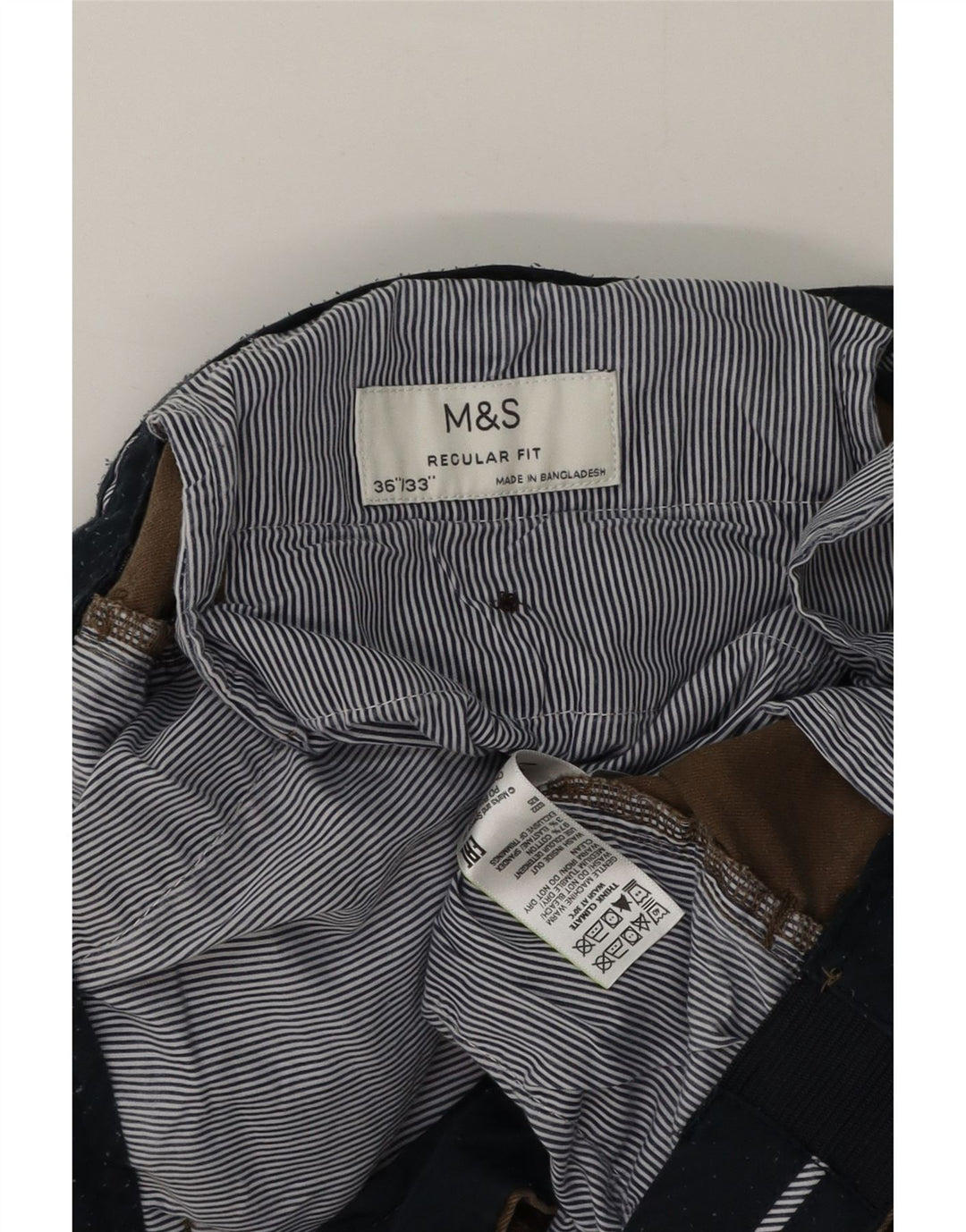 Calça Chino Masculina Marks & Spencer Regular Fit W36 L33 Algodão Marrom