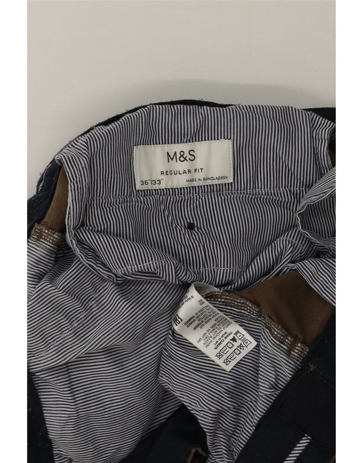 Calça Chino Masculina Marks & Spencer Regular Fit W36 L33 Algodão Marrom