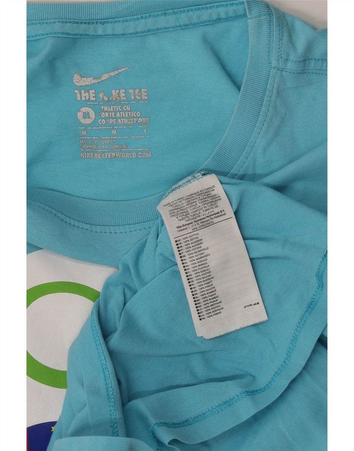 Camiseta Nike Masculina Athletic Cut Graphic Top Médio Algodão Azul