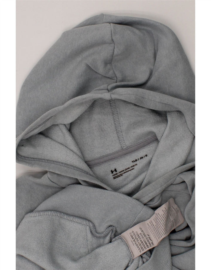 UNDER ARMOUR Boys Hoodie Jumper 11-12 Years Large Grey Cotton Vintage Under Armour and Second-Hand Under Armour from Messina Hembry 