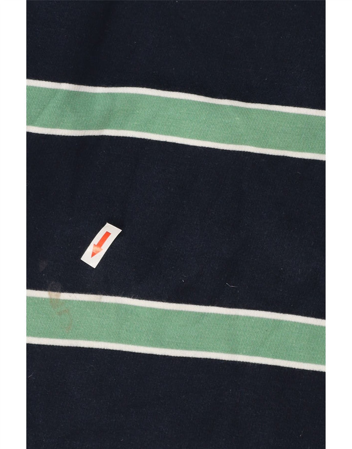 Crew Clothing Mens Moletom Jumper Pequeno Algodão Listrado Azul Marinho