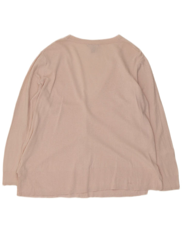 Suéter cardigã feminino Gap Reino Unido 18 XL algodão rosa