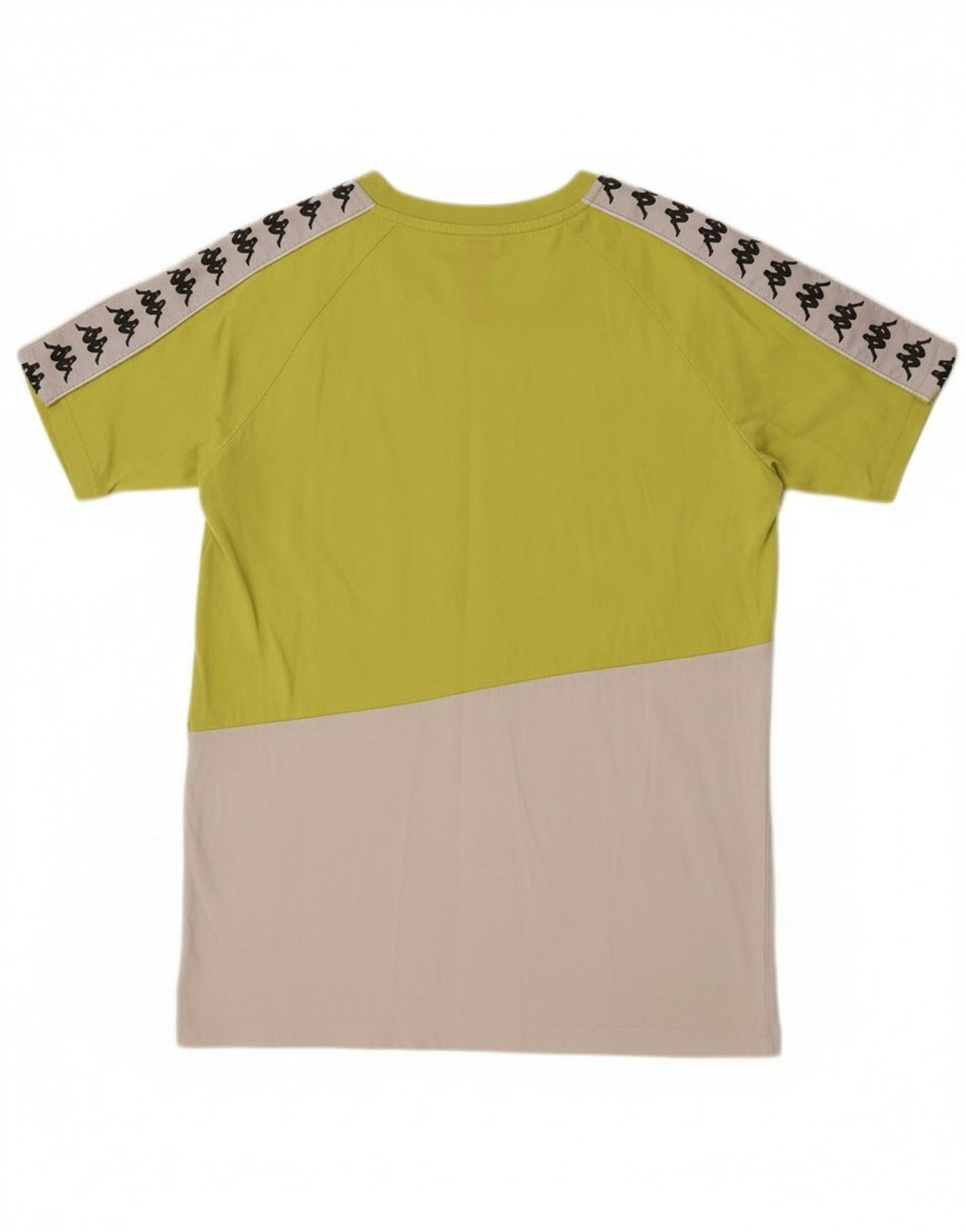 Camiseta gráfica masculina Kappa Top médio verde algodão colorblock