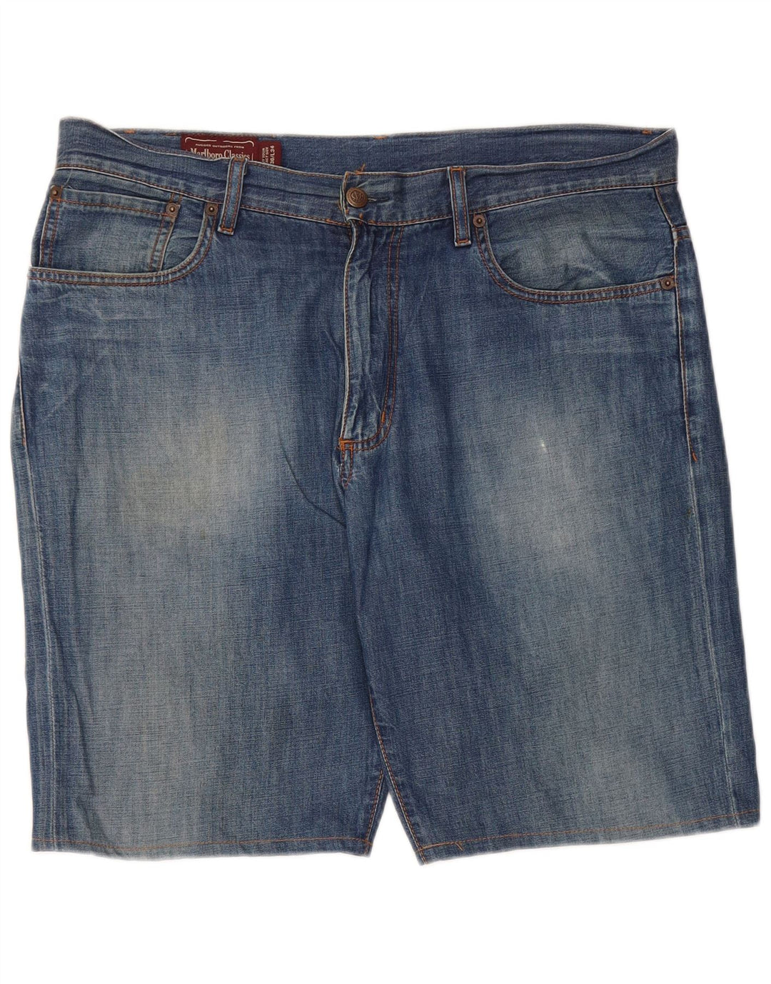 Shorts jeans masculino Marlboro Classics W36 grande algodão azul