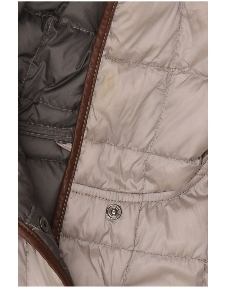 Colete acolchoado feminino Fay UK 16 grande poliéster bege
