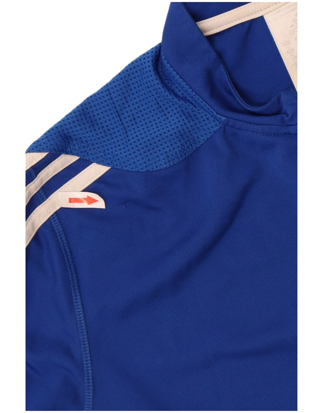 Adidas Mens Zip Neck T-Shirt Top Médio Azul Poliéster