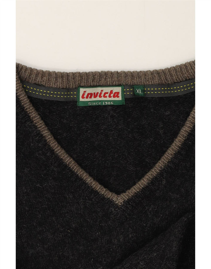 Suéter feminino Invicta com decote em V UK 18 XL preto