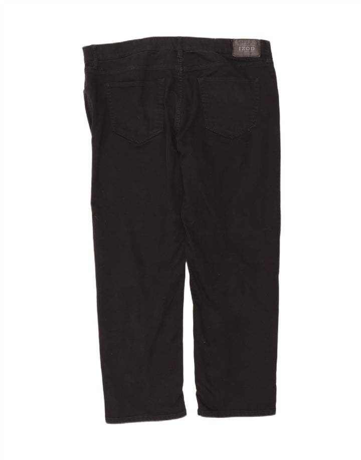 IZOD Mens Straight Casual Trousers W40 L30 Black Cotton Vintage Izod and Second-Hand Izod from Messina Hembry 